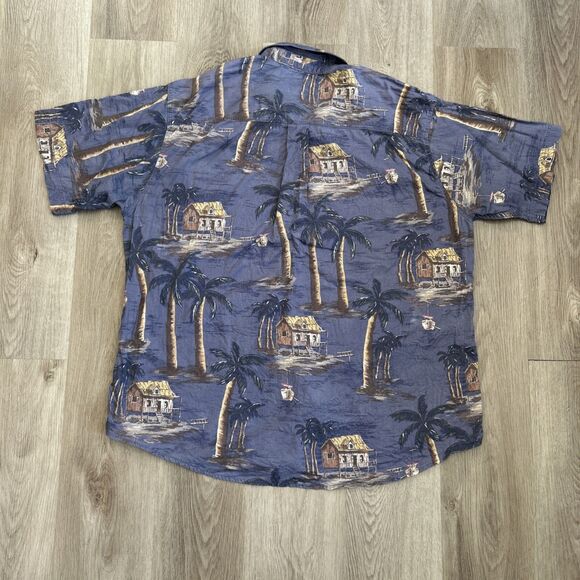 Woolrich Button Up Shirt Mens 2XL Blue Tropical Hawaiian Short Sleeve Vintage - Picture 9 of 9